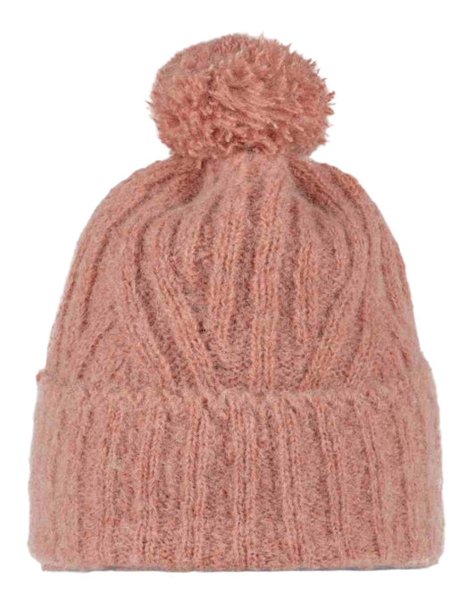 Crimson Red Coloured Buff Nerla Knitted Beanie on white background #colour_crimson-red