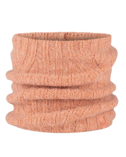 Crimson Red coloured Buff Nerla Knitted Neck Warmer on white background #colour_crimson-red