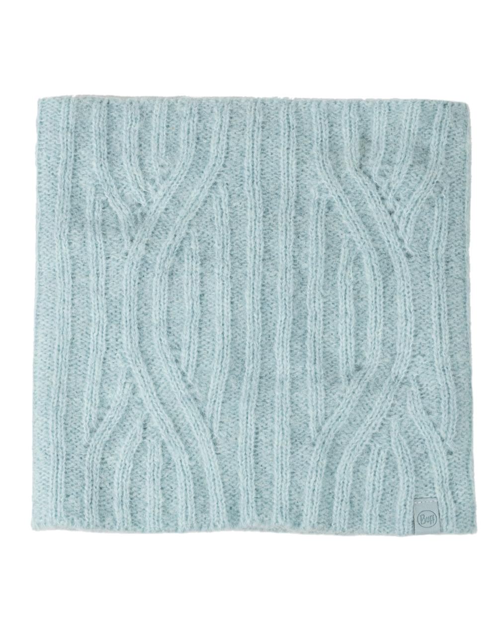 Pool coloured Buff Nerla Knitted Neck Warmer on white background #colour_pool