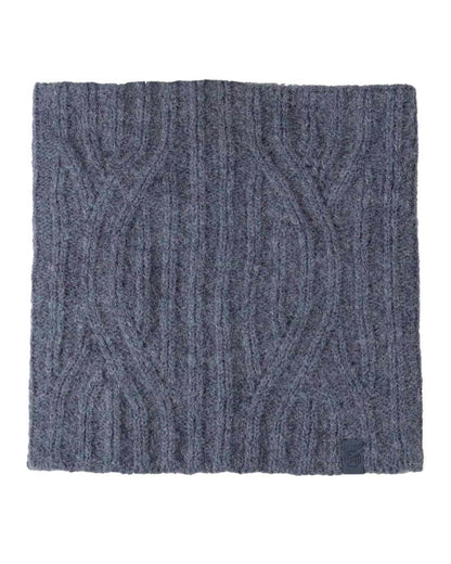Water coloured Buff Nerla Knitted Neck Warmer on white background #colour_water