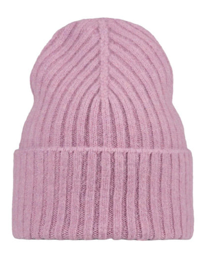 Camellia Coloured Buff Nilah Knitted Beanie on white background #colour_camellia