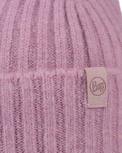 Camellia Coloured Buff Nilah Knitted Beanie on white background #colour_camellia