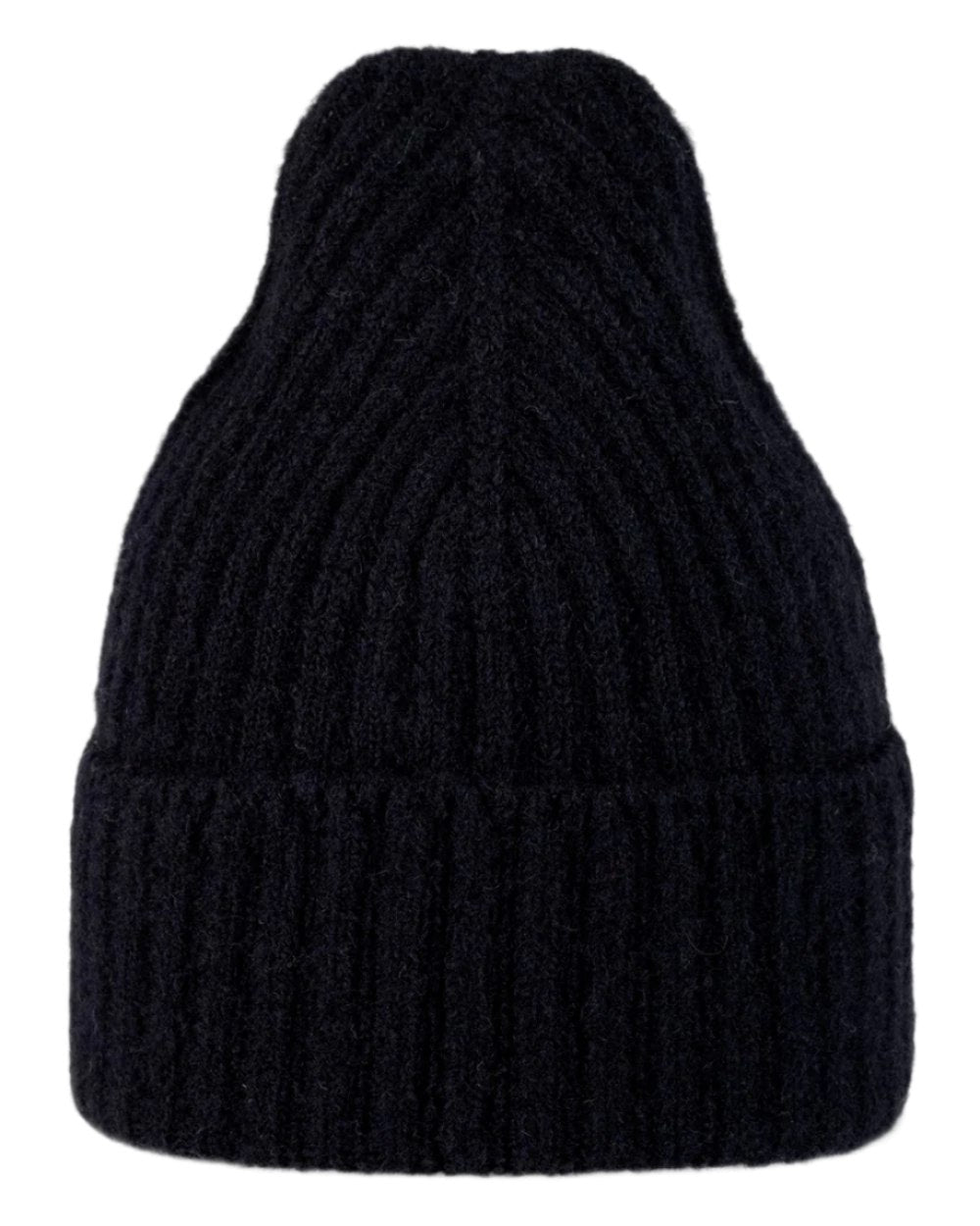 Night Blue Coloured Buff Nilah Knitted Beanie on white background #colour_night-blue