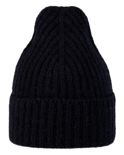 Night Blue Coloured Buff Nilah Knitted Beanie on white background #colour_night-blue