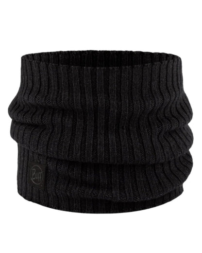 Graphite coloured Buff Norval Merino Wool Knitted Neck Warmer on white background #colour_graphite