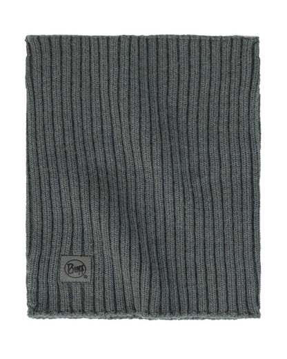 Grey coloured Buff Norval Merino Wool Knitted Neck Warmer on white background #colour_grey