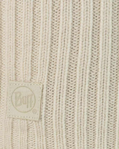 Ice Coloured Buff Norval Merino Wool Knitted Neck Warmer on white background #colour_ice