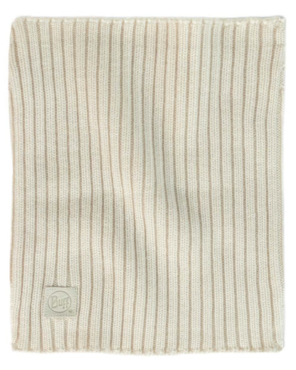 Ice Coloured Buff Norval Merino Wool Knitted Neck Warmer on white background #colour_ice