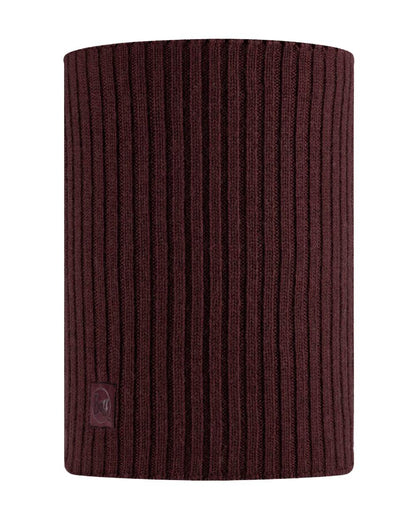 Maroon coloured Buff Norval Merino Wool Knitted Neck Warmer on white background #colour_maroon