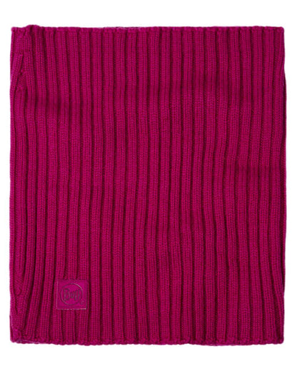 Orchid Coloured Buff Norval Merino Wool Knitted Neck Warmer on white background #colour_orchid