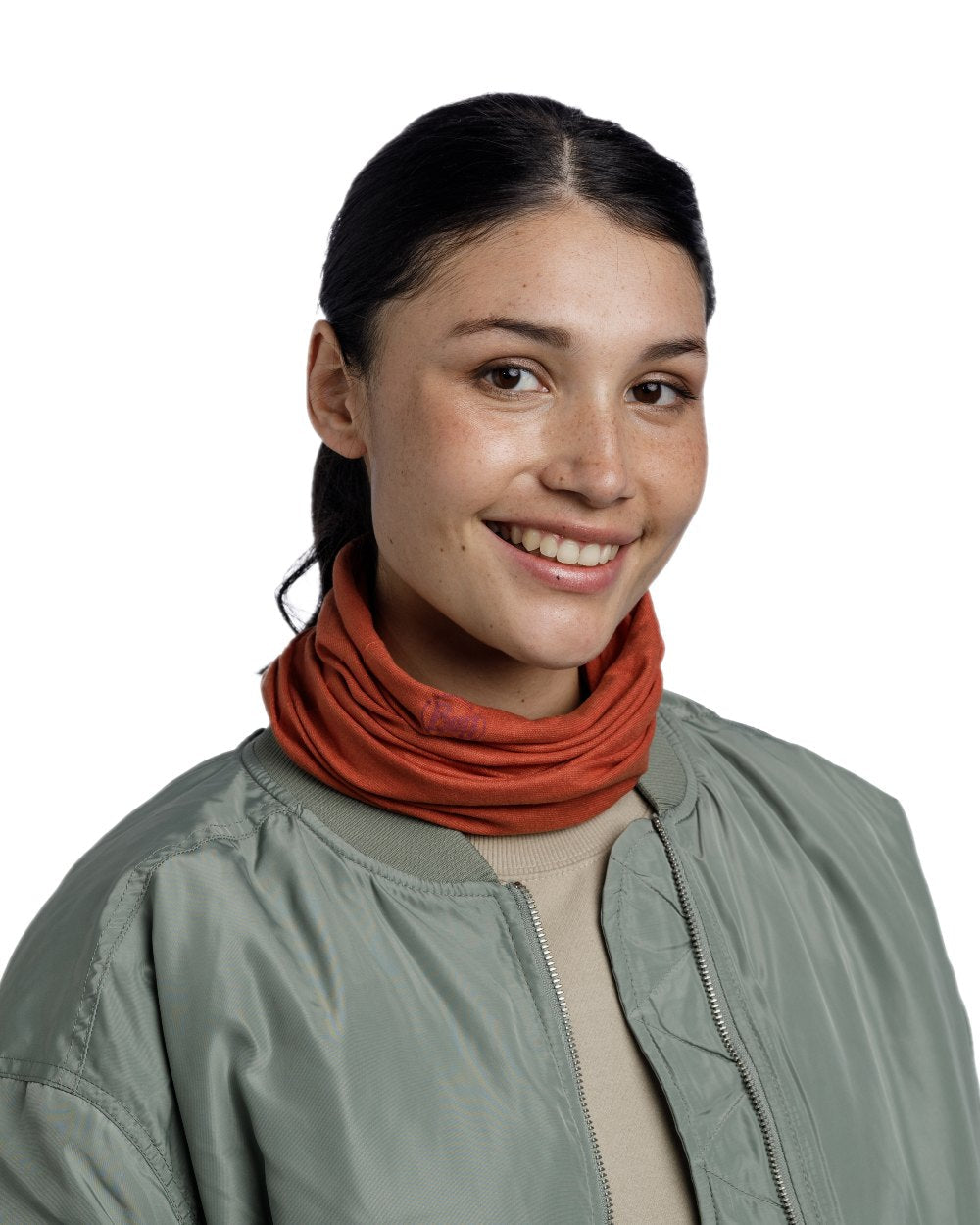 Cinnamon Coloured Buff Original EcoStretch Neckwear on white background #colour_cinnamon