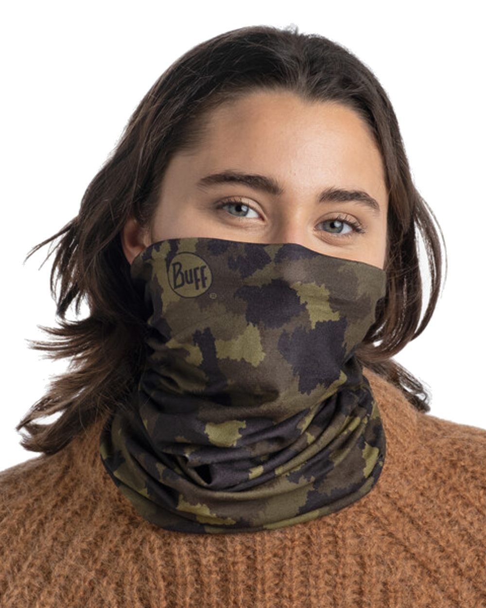 Military Coloured Buff Original EcoStretch Neckwear on white background #colour_military