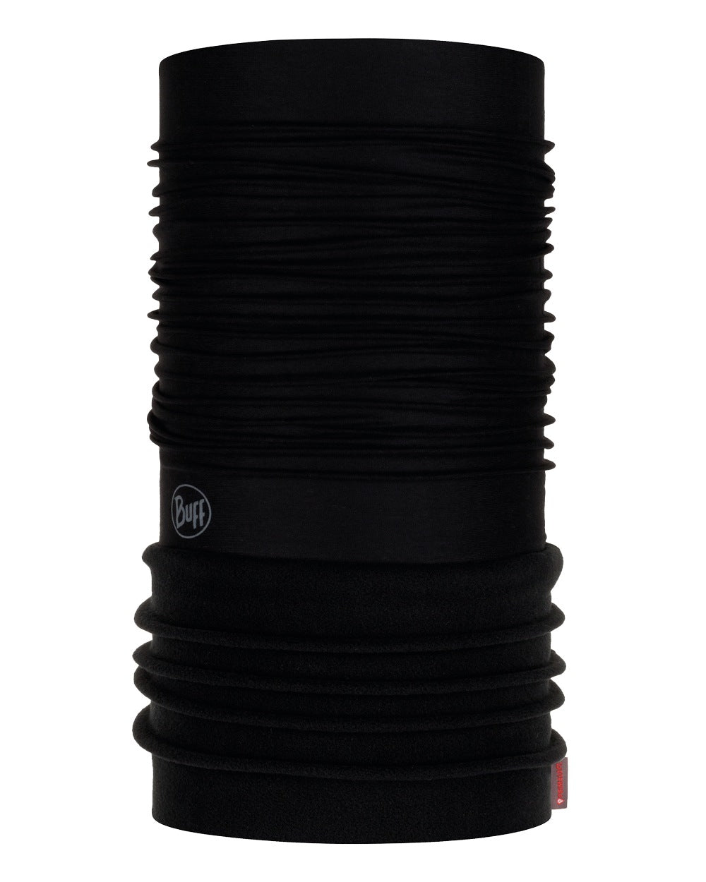 Black Coloured Buff Polar Multifunctional Neckwear on white background #colour_black