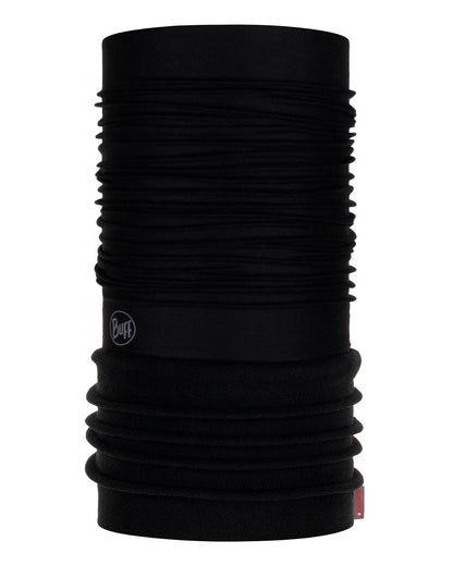 Black Coloured Buff Polar Multifunctional Neckwear on white background #colour_black