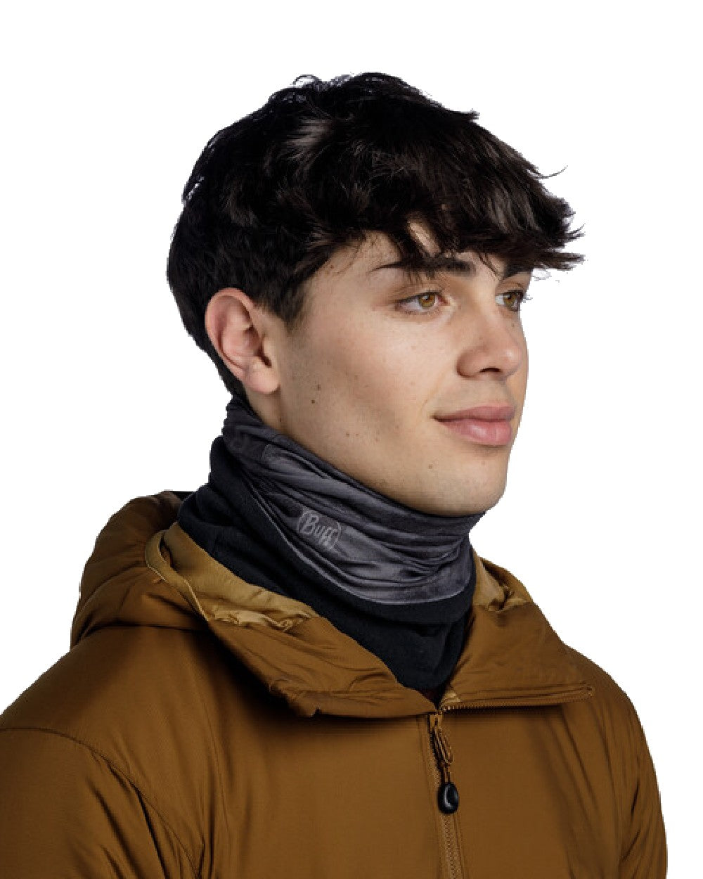 Grey Coloured Buff Polar Multifunctional Neckwear on white background #colour_grey