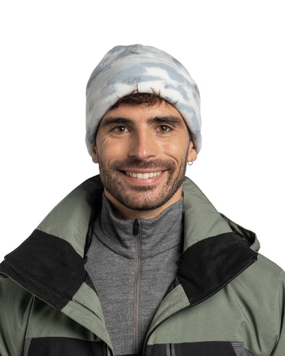 Comat Snow Coloured Buff Polar Prints Beanie on white background #colour_comat-snow