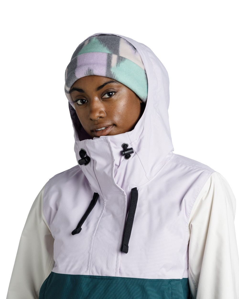 Cusha Multi Coloured Buff Polar Prints Beanie on white background #colour_cusha-multi