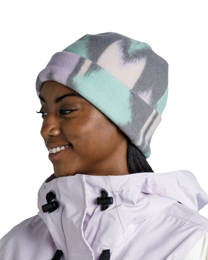 Cusha Multi Coloured Buff Polar Prints Beanie on white background #colour_cusha-multi