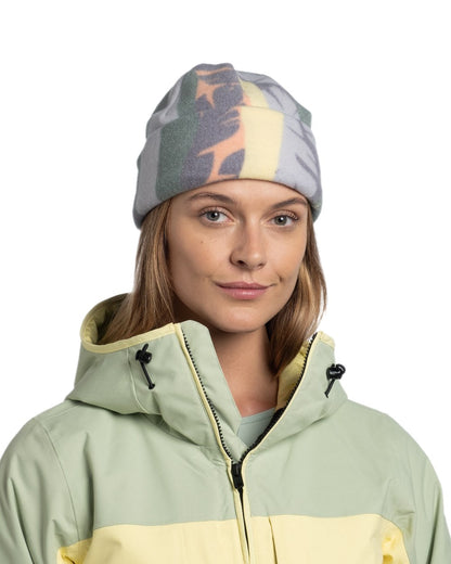 Simbo Multi Coloured Buff Polar Prints Beanie on white background #colour_simbo-multi