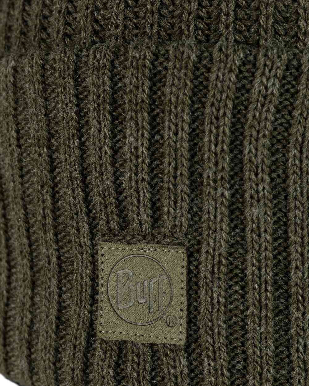 Silversage Coloured Buff Rutger Knitted Beanie on white background #colour_silversage