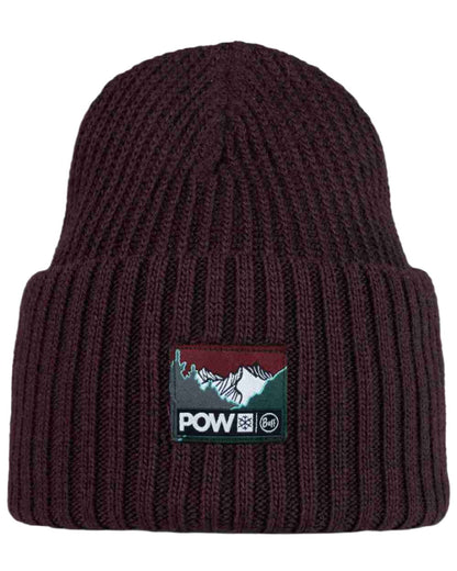 Purple Coloured Buff Rutger Pow Shadow Knitted Beanie on white background #colour_purple