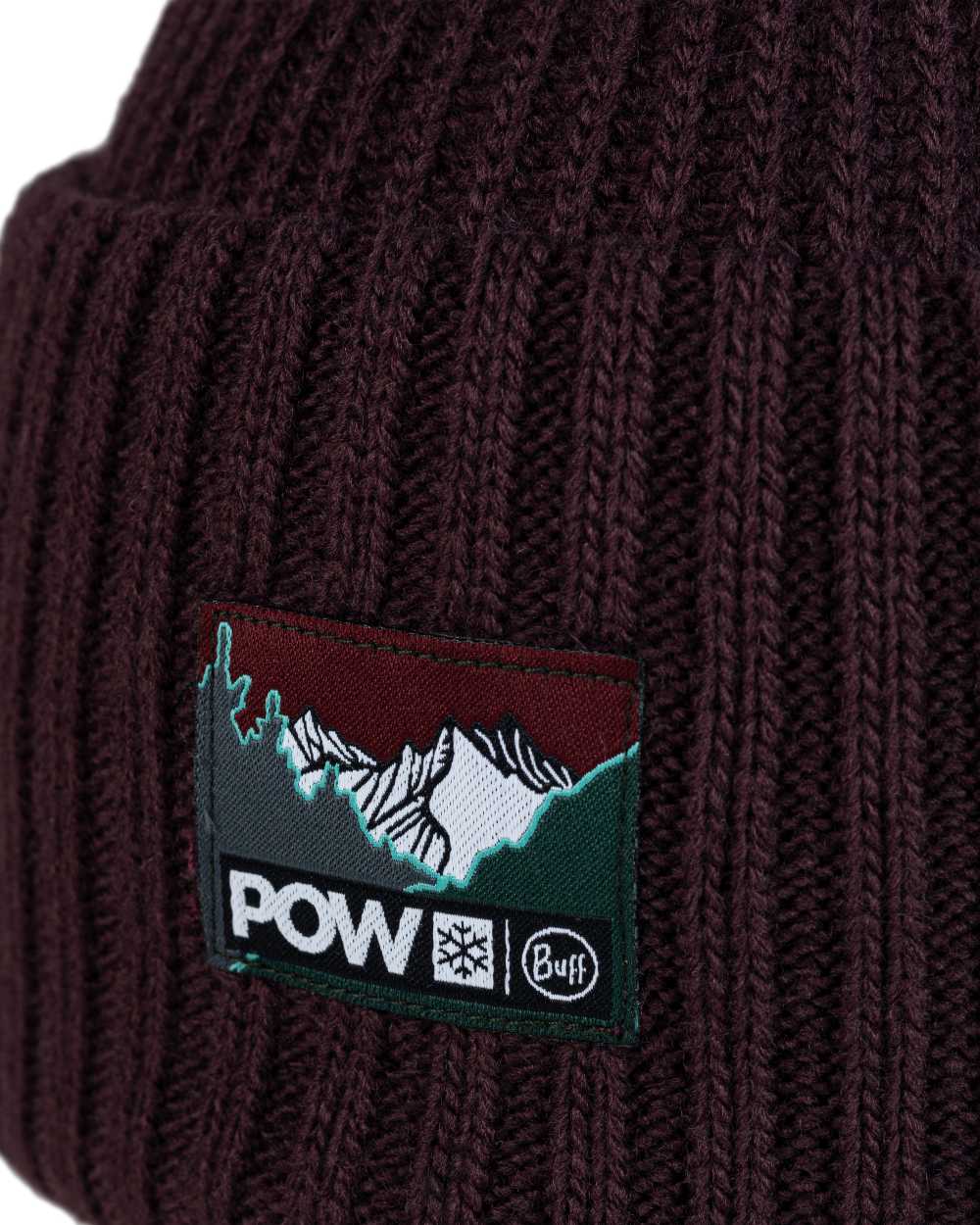 Purple Coloured Buff Rutger Pow Shadow Knitted Beanie on white background #colour_purple