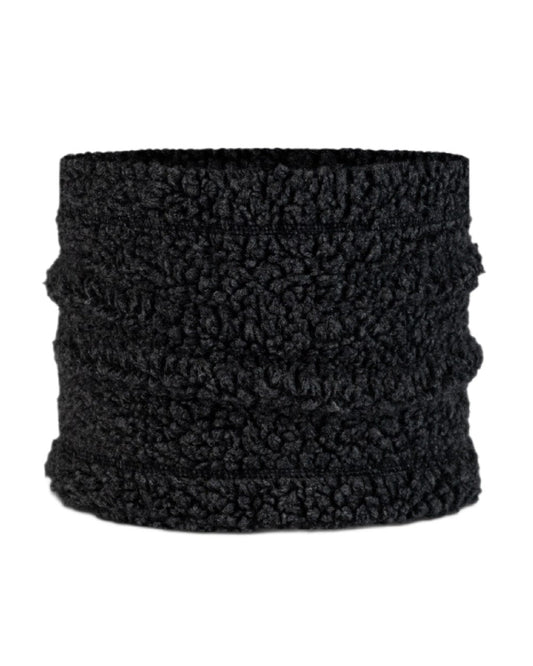 Black Coloured Buff Switch Polar Neck Warmer on white background #colour_black