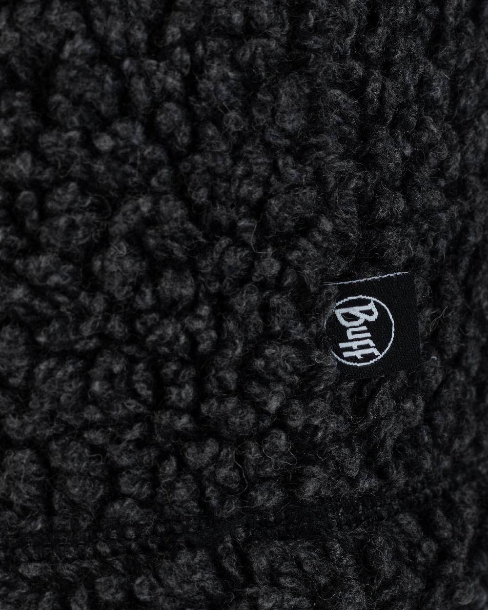 Black Coloured Buff Switch Polar Neck Warmer on white background #colour_black