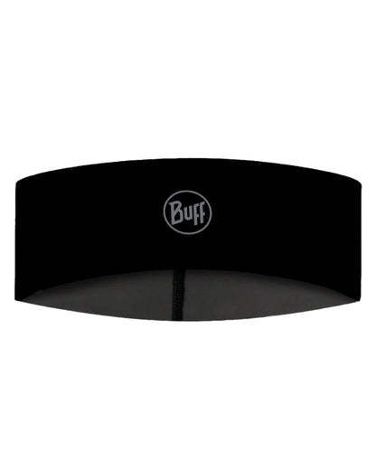 Black Coloured Buff Tech Polar Headband on white background #colour_black
