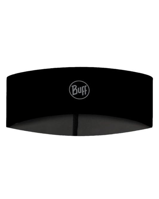 Black Coloured Buff Tech Polar Headband on white background #colour_black