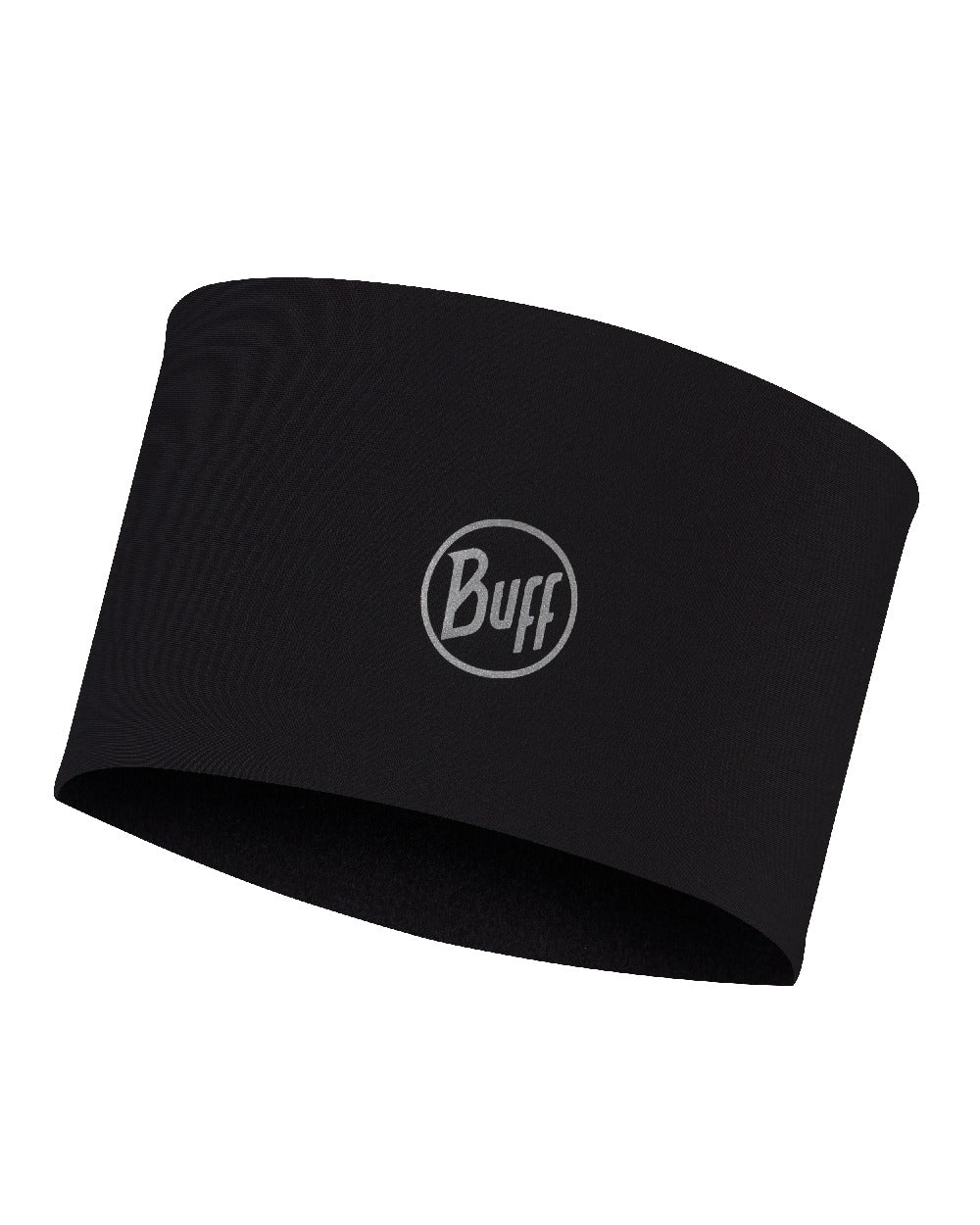 Black Coloured Buff Tech Polar Headband on white background #colour_black