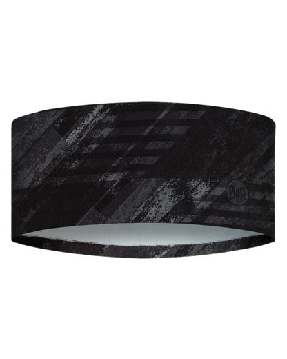 Bardeen Black Coloured Buff Thermonet Headband on white background #colour_bardeen-black