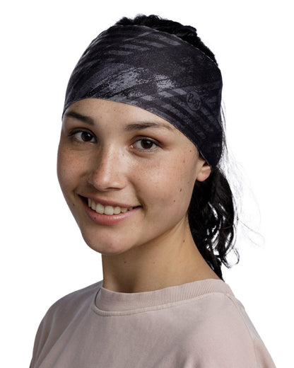Bardeen Black Coloured Buff Thermonet Headband on white background #colour_bardeen-black