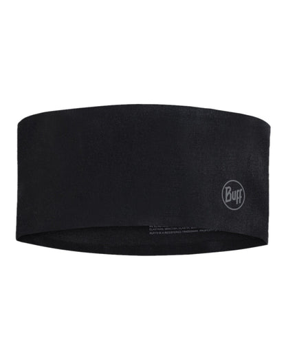 Black Coloured Buff Thermonet Headband on white background #colour_black