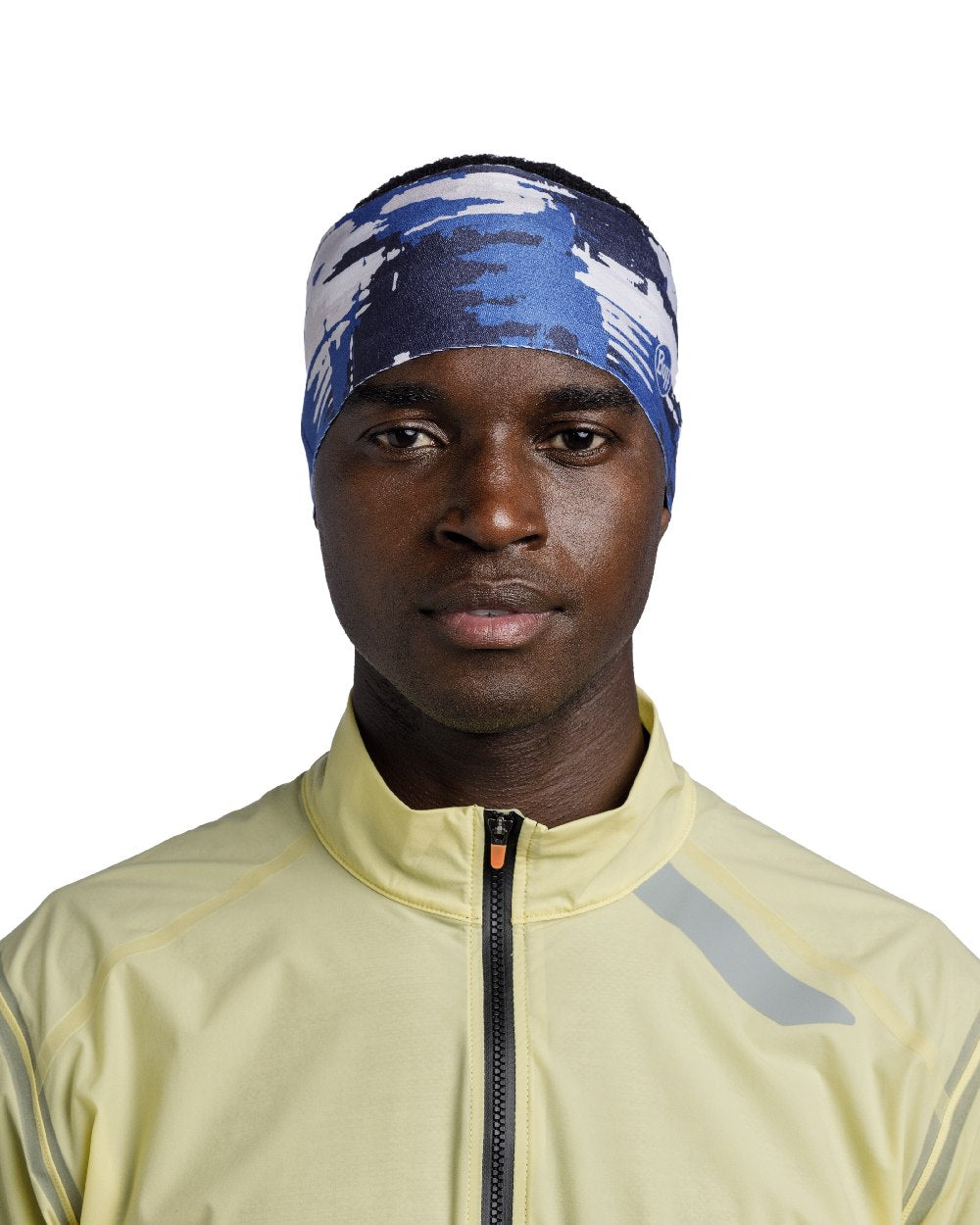 Briky Cobalt Coloured Buff Thermonet Headband on white background #colour_briky-cobalt