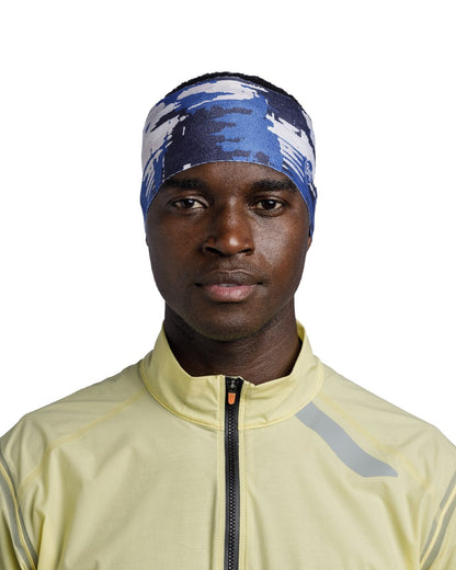 Briky Cobalt Coloured Buff Thermonet Headband on white background #colour_briky-cobalt