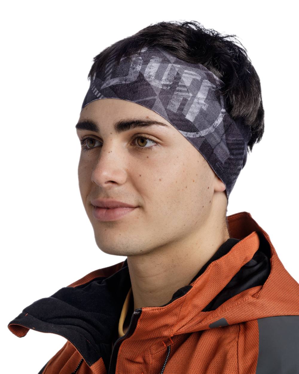 Micor Graphite Coloured Buff Thermonet Headband on white background #colour_micor-graphite