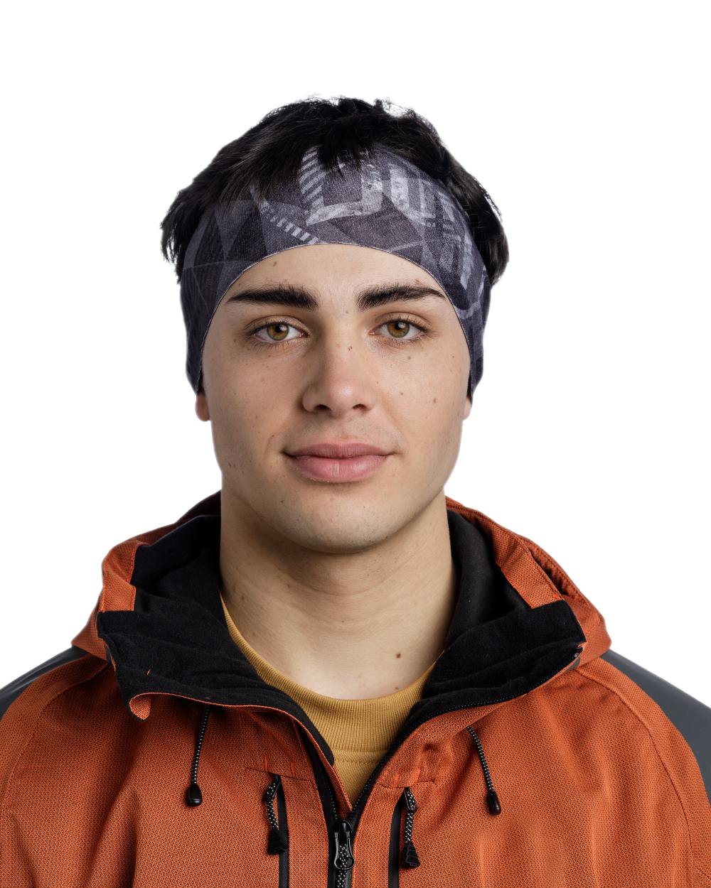 Micor Graphite Coloured Buff Thermonet Headband on white background #colour_micor-graphite
