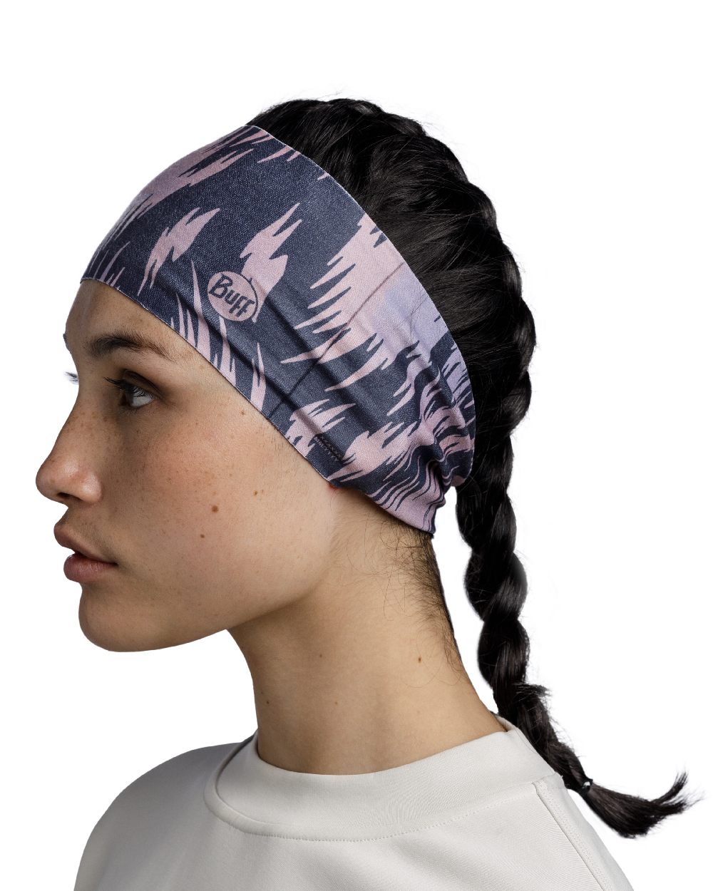 Redloy Pale Pink Coloured Buff Thermonet Headband on white background #colour_redloy-pale-pink