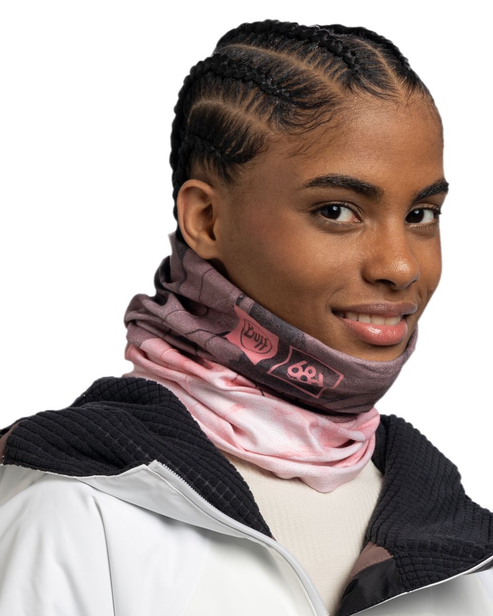 Cloudbreaker Pink Coloured Buff Thermonet Neckwear on white background #colour_cloudbreaker-pink