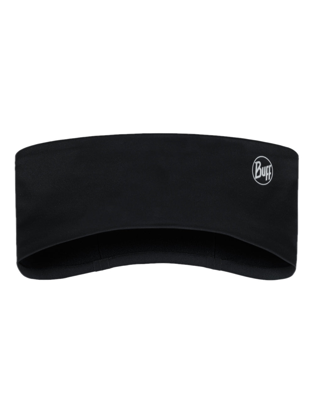 Black Coloured Buff Windproof Headband on white background #colour_black