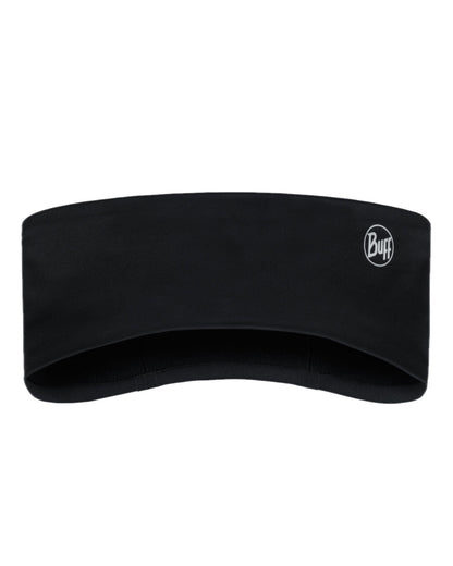 Black Coloured Buff Windproof Headband on white background #colour_black