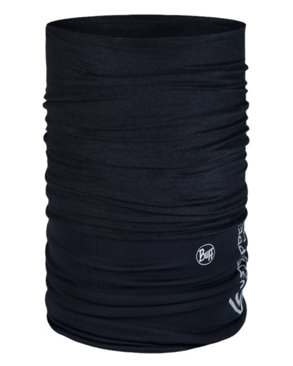 Solid Black Coloured Buff Windproof Neckwear on white background #colour_solid-black