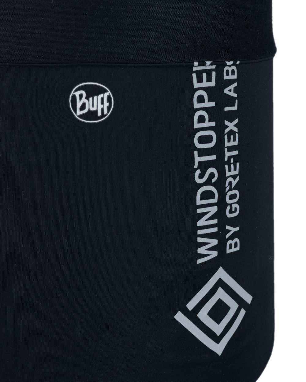 Solid Black Coloured Buff Windproof Neckwear on white background #colour_solid-black
