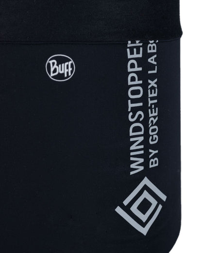 Solid Black Coloured Buff Windproof Neckwear on white background #colour_solid-black