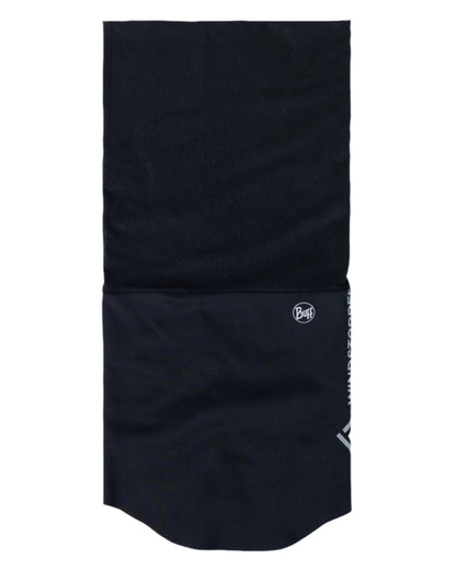 Solid Black Coloured Buff Windproof Neckwear on white background #colour_solid-black
