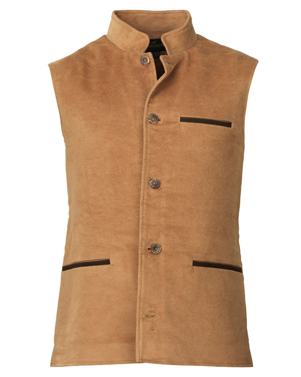 Camel Coloured Laksen Belgravia Fife Vest On A White Background #colour_camel