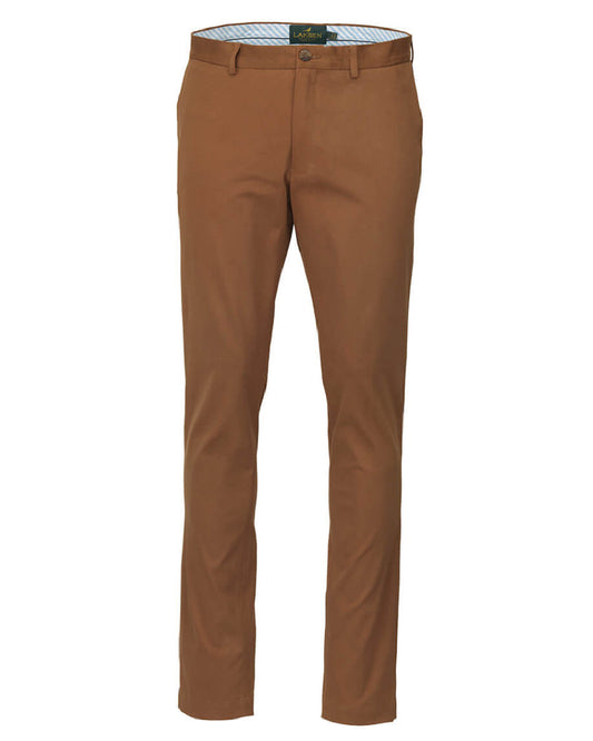 Camel Coloured Laksen Lumley Chino Trousers On A White Background #colour_camel