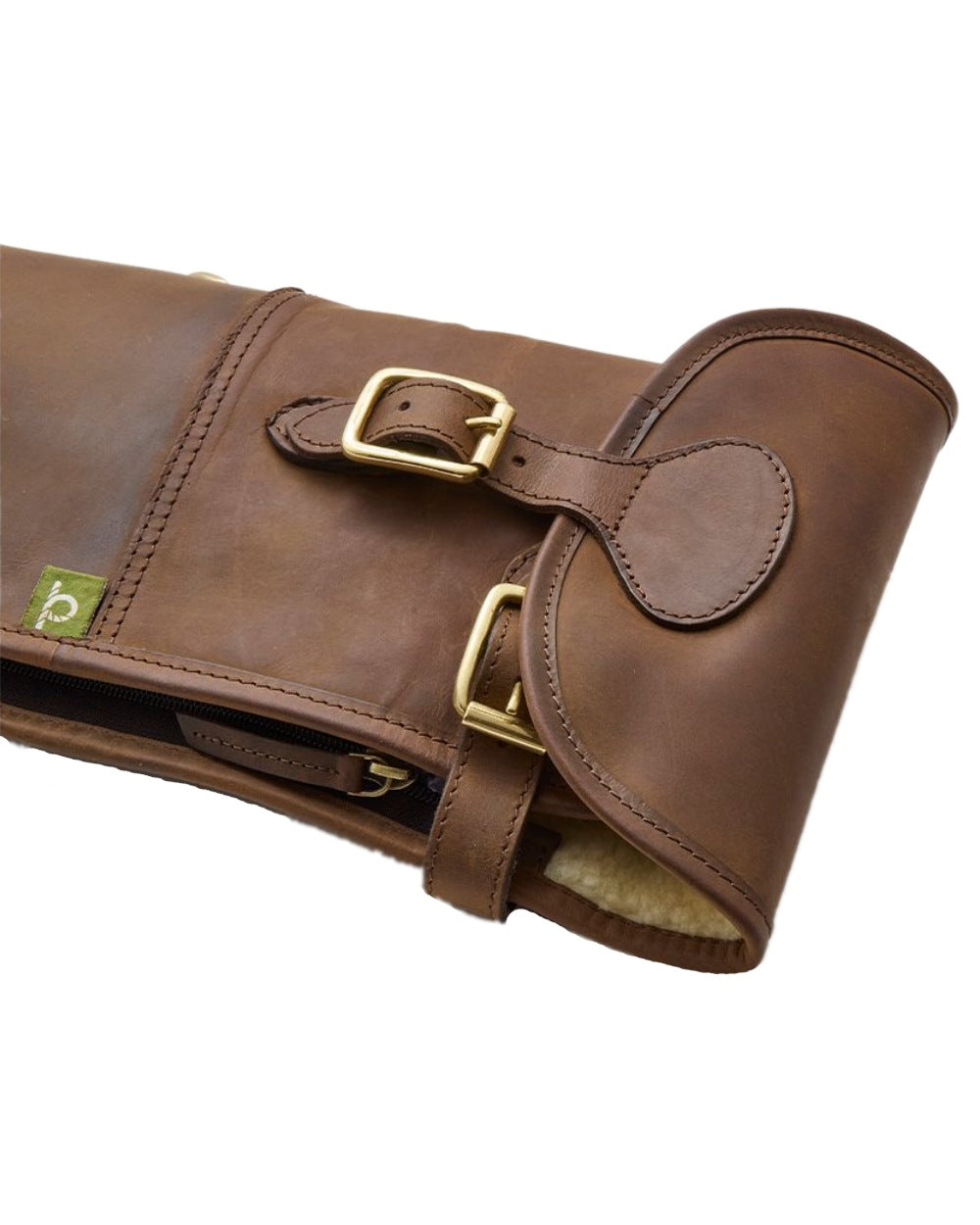 Brown Coloured Chatham Premium Antique Oiled Leather Gun Slip on white background #colour_brown