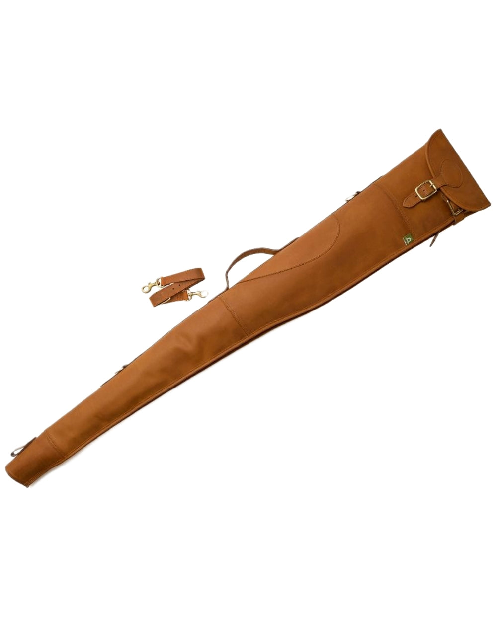 Tan Coloured Chatham Premium Antique Oiled Leather Gun Slip on white background #colour_tan